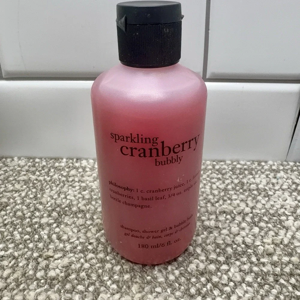 Philosophy Sparkling Cranberry Shampoo Shower Gel Bubble Bath NEW SEALED 6 OZ
